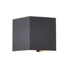 Davos Square Wall Lamp Dimmable, 2 x 6W LED, 2700K, 1100lm, IP54, Anthracite, 3yrs Warranty