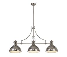 Davvid Linear Pendant, 3 x E27, Polished Nickel/Frosted Glass