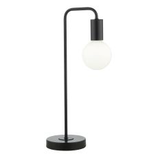 Dena 1 Light E27 Matt Black Table Lamp With Inline Switch (Frame Only)