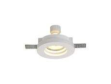 Diana Round Stepped Recessed Spotlight, 1 x GU10, White Paintable Gypsum, Cut Out: D:103mm