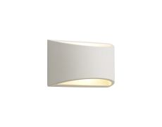 Diana Rectangular Wall Lamp, 1 x G9, White Paintable Gypsum