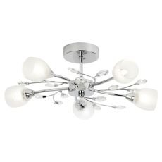 Endon DOUGLAS-5CH 5 Light Ceiling Fitting In Chrome With Glass Shades