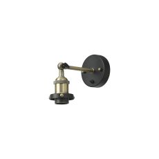 Dreifa Switched Wall Light 1 Light Black/Antique Brass, E27