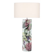 Elana 1 Light E27 Tropical Print Ceramic Table Lamp With Inline Switch (Base Only)