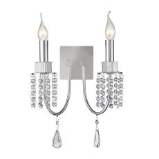 Emily Wall Lamp Switched 2 Light E14 Polished Chrome/Crystal
