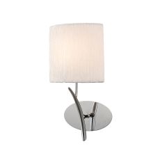 Eve Wall Lamp 1 Light E27, Polished Chrome With White Oval Shade
