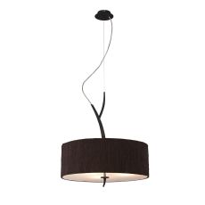 Eve Pendant 3 Light E27, Anthracite With Black Round Shade