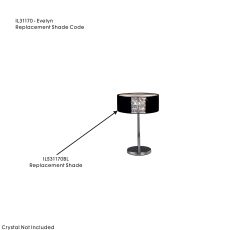 Evelyn Table Lamp Shade Black For IL31170, 300mmx115mm