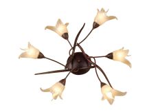 (0024 004) Florida Ceiling 6 Light E14, Brown/Black Oxide