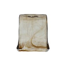 Frida Square Cloudy Glass Shade (B), Brown / Clear