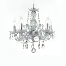 Gabrielle Chandelier With Acrylic Sconce & Glass Droplets 5 Light E14 Polished Chrome Finish