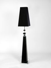(DH) Galata Floor Lamp 1 Light E27 With Black Shade Black/Crystal