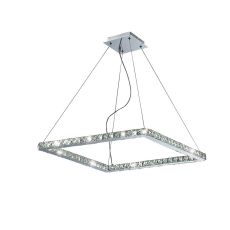 Galaxy Pendant Square Large 36W LED 6000K Polished Chrome/Crystal