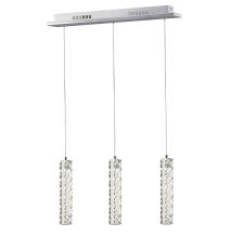 Galaxy Linear Pendant 3 Drop LED 4000K 3 X 3W Polished Chrome, Crystal