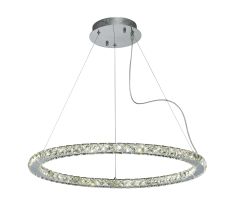 Galaxy Pendant Round Large 36W LED 4000K Polished Chrome/Crystal