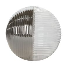 Accessory Mix & Match 15cm Smoked & Clear Ribbed Glass Shade