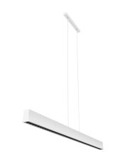 Hanok 1.2m Linear Pendant 45°, 38W LED, 3000K, 2650lm, White, 3yrs Warranty