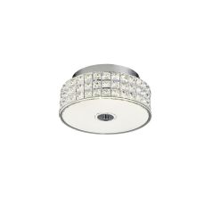 Hawthorne Round Flush Ceiling 18W 1050lm LED 4000K Polished Chrome/Silver/Crystal, 3yrs Warranty