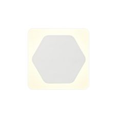 Horsley Magnetic Base Wall Lamp, 12W LED 3000K 498lm, 15cm Horizontal Hexagonal 19cm Square Centre, Sand White/Acrylic Frosted Diffuser