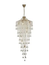 Inina Tall Pendant 9 Light E14 French Gold/Crystal Item Weight: 17kg