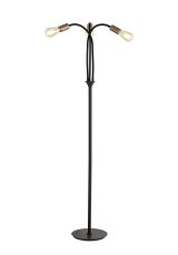 Issa Flexible Floor Lamp, 3 Light E27, Satin Black/Brushed Copper