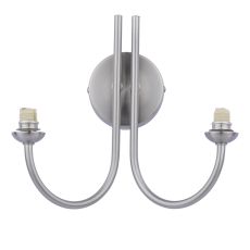 Jared 2 Light Satin Nickel Wall Light With Pull Cord (Frame Only)