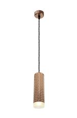 Jovis 1 Light 20cm Pendant Light GU10, Rose Gold/Acrylic Ring