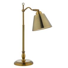Kempten 1 Light E14 Antique Brass Adjustable Table Lamp With Inline Switch