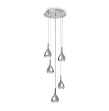 Khalifa Pendant 5 Light GU10 Round Polished Chrome