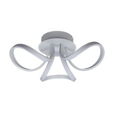 Knot Blanco Ceiling 48cm Round 3 Looped Arms 36W LED 2800K, 2520lm, Dimmable, White/Frosted Acrylic, 3yrs Warranty
