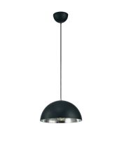 Krista Single Pendant 1 Light E27, Matt Black/Mirror Mosaic Inner