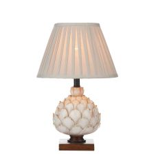 Layer 1 Light E27 Cream With Bronze Accents Small Table Lamp With Inline Switch C/W Taupe Cottonc Shade