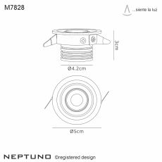 Neptuno Recessed Spotlight Mini Swivel, 3W LED, 2700K, 210lm, Black, 3yrs Warranty