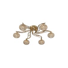 Leimo Ceiling 6 Light G9 French Gold/Crystal