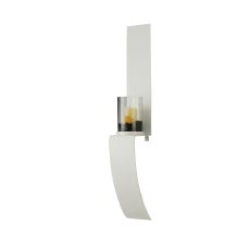 (DH) Lirio Wall Lamp Mounted Candle Holder 79Cm White/Clear Glass