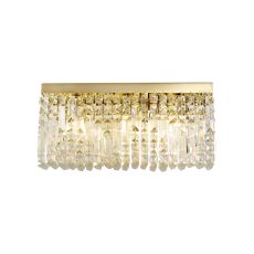 Norma 50x24cm Rectangular Large Wall Lamp, 3 Light E14, Gold/Crystal