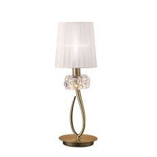 Loewe Table Lamp 1 Light E14 Small, Antique Brass With White Shade (4737)