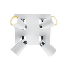 Loft 4 Light Square LED Spotlight White/Polished Chrome Finish