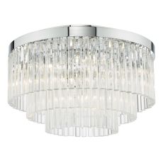 Logan 5 Light G9 Polished Chrome Flush Ceiling Light With Clear Crystal