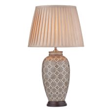 Louise 1 Light E27 Brown With Cream Table Lamp With Inline Switch (Base Only)