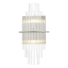 Lukas 2 Light G9 Polished Chrome Wall Light With Glass Rods