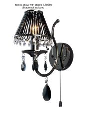 Luna Wall Lamp 1 Light E14 Black Chrome/Crystal