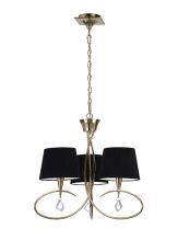 Mara Pendant 3 Light E14, French Gold With Black Shades