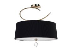 Mara Semi Ceiling 4 Light E27 Round, French Gold With Black Shade