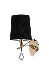 Mara Wall Lamp Switched 1 Light E14, French Gold With Black Shade