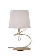 Mara Table Lamp 1 Light E14 Large, French Gold With Ivory White Shade