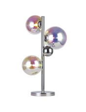 Marlborough Table Lamp, 3 x G9, Polished Chrome/Italisbonscent/Chrome Glass With Black Marble Base