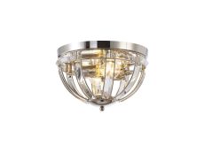 Meteor Round Flush, 2 Light E27, Polished Nickel