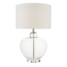 Moffat 1 Light E27 Glass With Polished Chrome Table Lamp With Inline Switch (Base Only)