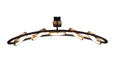 Nakia Linear Ceiling, 5 Ring, 36W LED, 3200K, 2200lm, Satin Black / Gold, 3yrs Warranty